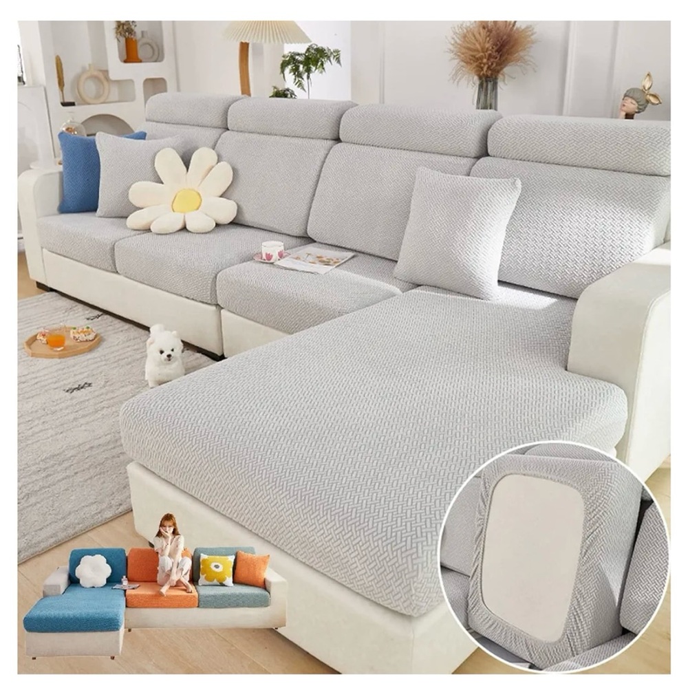 Elegant Gray Sofa Slip Cover